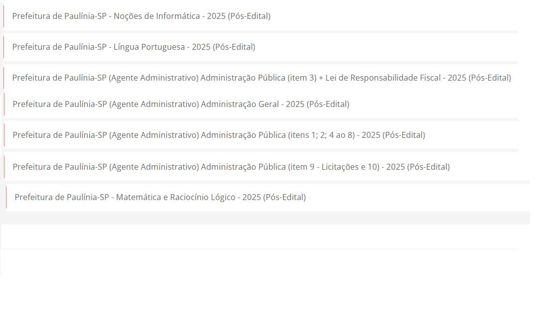 Prefeitura de Paulínia SP (Agente Administrativo) Pós Edital Pacote Completo Estrategia 2025.2