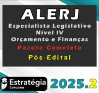 ALERJ (Especialista Legislativo Nível IV Orçamento e Finanças) 2025