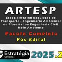 ARTESP Especialista em Regulação de Transporte Engenharia Ambiental ou Florestal ou Engenharia Civil Meio Ambiente