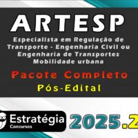 ARTESP Especialista em Regulação de Transporte Engenharia Civil ou Engenharia de Transportes Mobilidade urbana