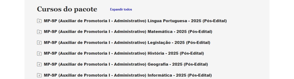 MP SP (Auxiliar de Promotoria I Administrativo) Pacote 2025 (Pós Edital)