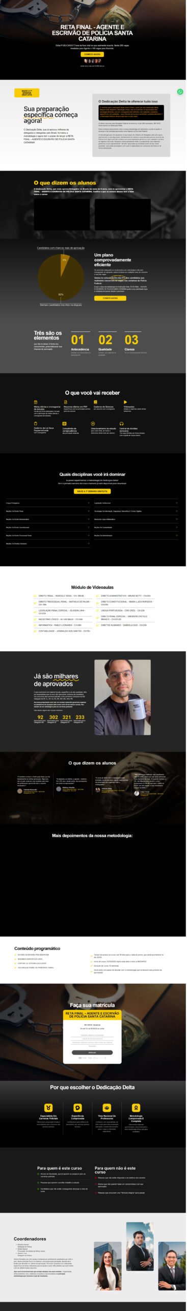 RETA FINAL AGENTE E ESCRIVÃO DE POLÍCIA SANTA CATARINA dedicacao delta 2025