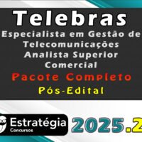 Rateio de Concurso Telebras 2025 Especialista em Gestão de Telecomunicações Analista Superior Comercial