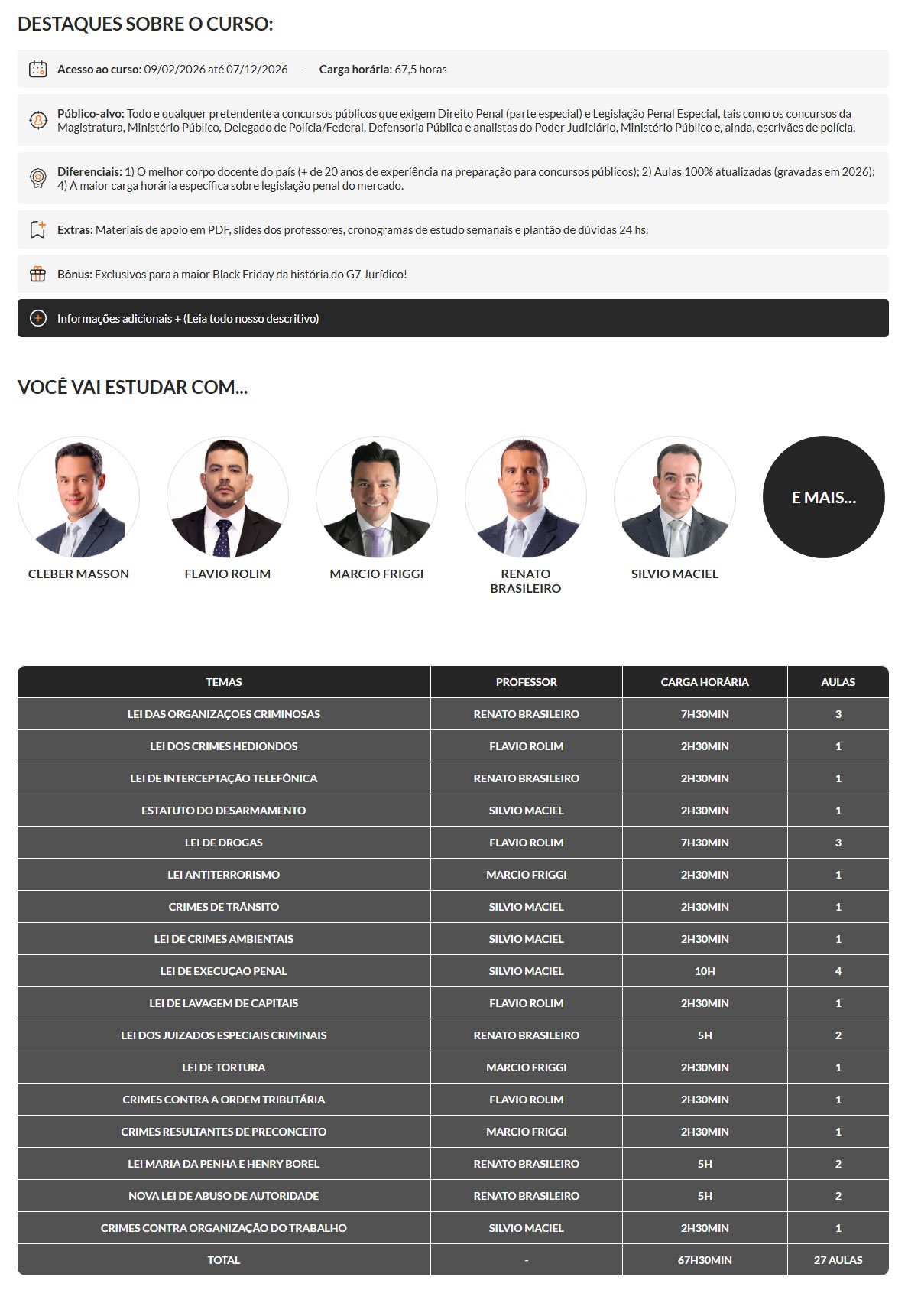 legislacao penal especial g7 2026 lpe
