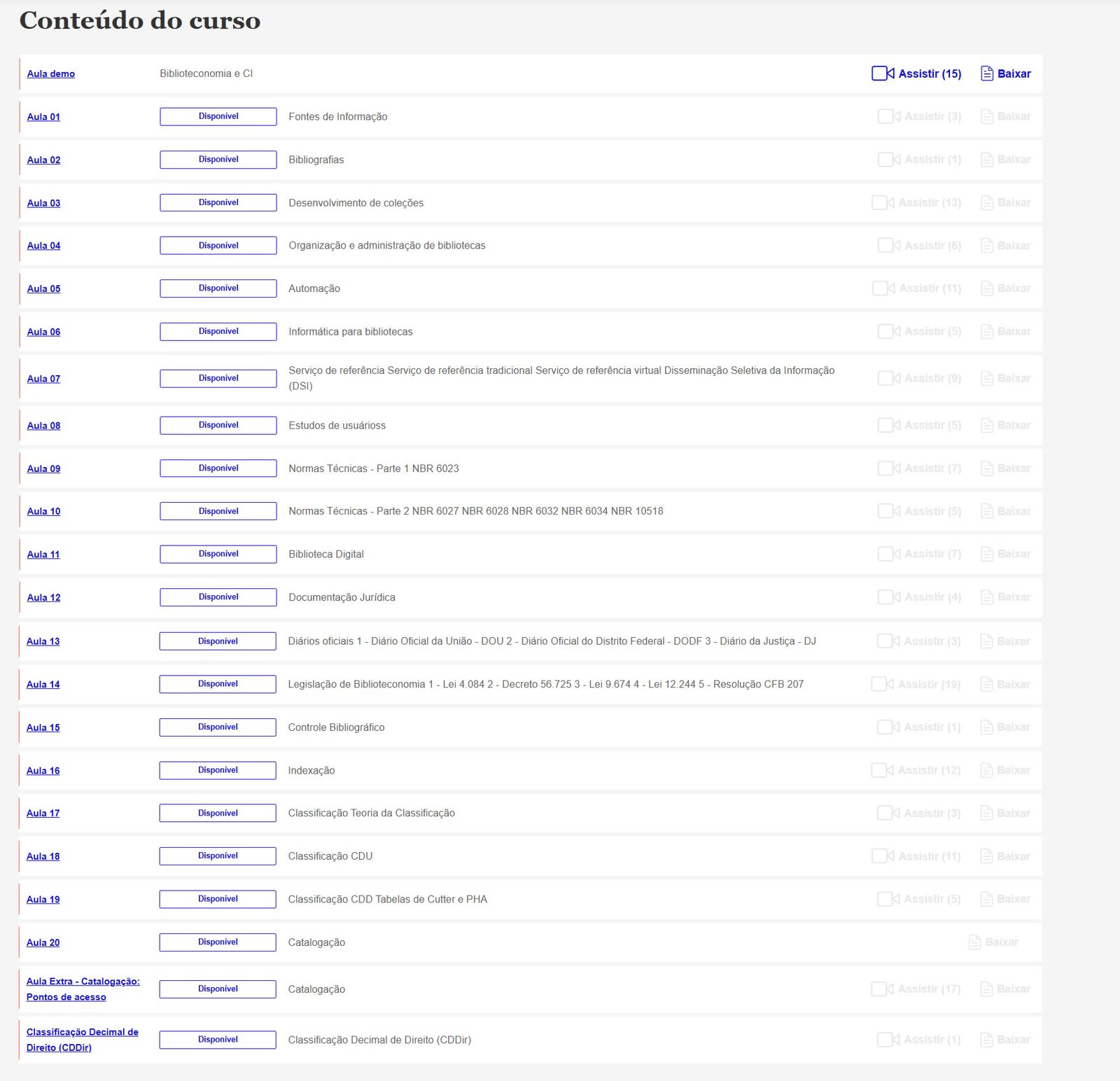 Biblioteconomia p Concursos Curso Regular 2026