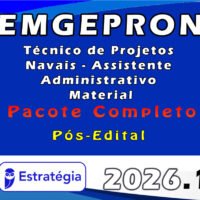 EMGEPRON Técnico de Projetos Navais Assistente Administrativo Material