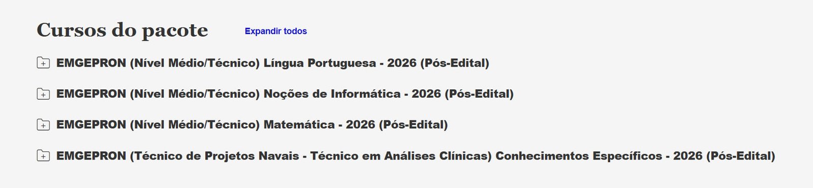 EMGEPRON Técnico de Projetos Navais Técnico em Análises Clínica