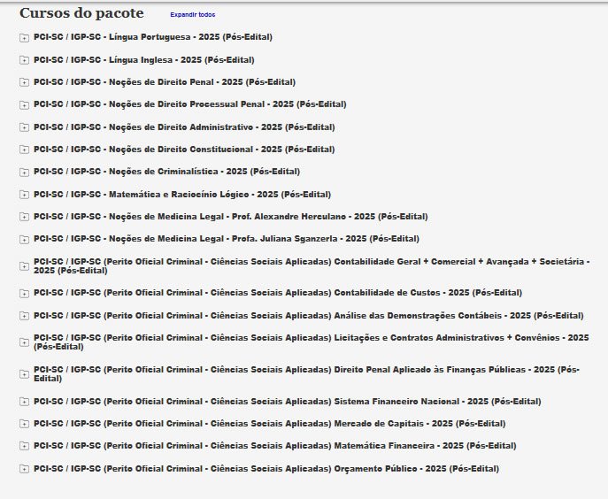 PCI SC IGP SC (Perito Oficial Criminal Ciências Sociais Aplicadas) Pacote 2025 (Pós Edital) PCI SC IGP SC (Perito Oficial Criminal Ciências Sociais Aplicadas) Pacote 2025 (Pós Edital)