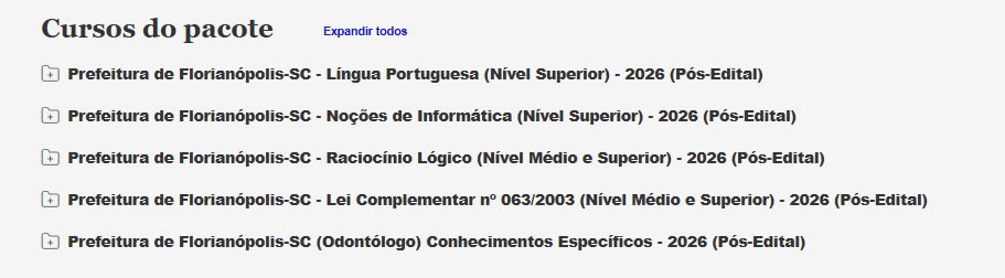 Prefeitura de Florianópolis SC Odontólogo Pacote 2026 (Pós Edital)