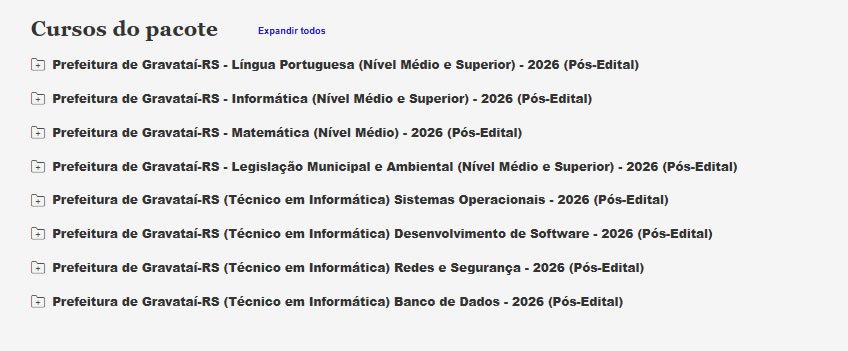 Prefeitura de Gravataí RS (Técnico em Informática) Pacote 2026 (Pós Edital)