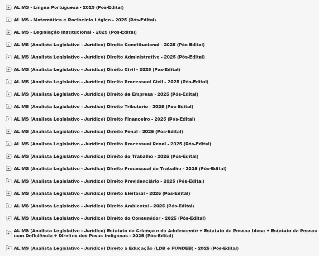 AL MS (Analista Legislativo Jurídico completo