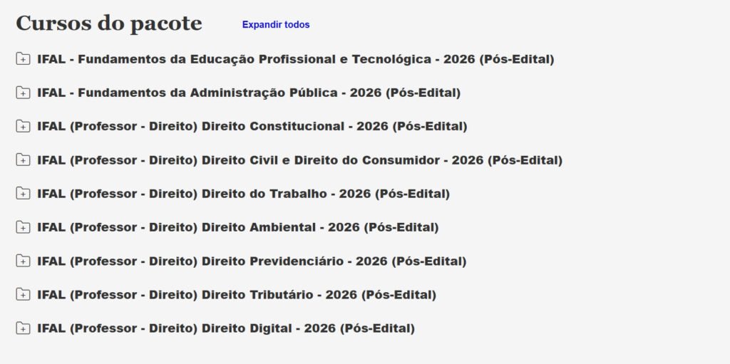 IFAL (Professor Direito) Pacote Estratégico Estratégia 2026 IFAL (Professor Direito) Pacote Estratégico Estratégia 2026