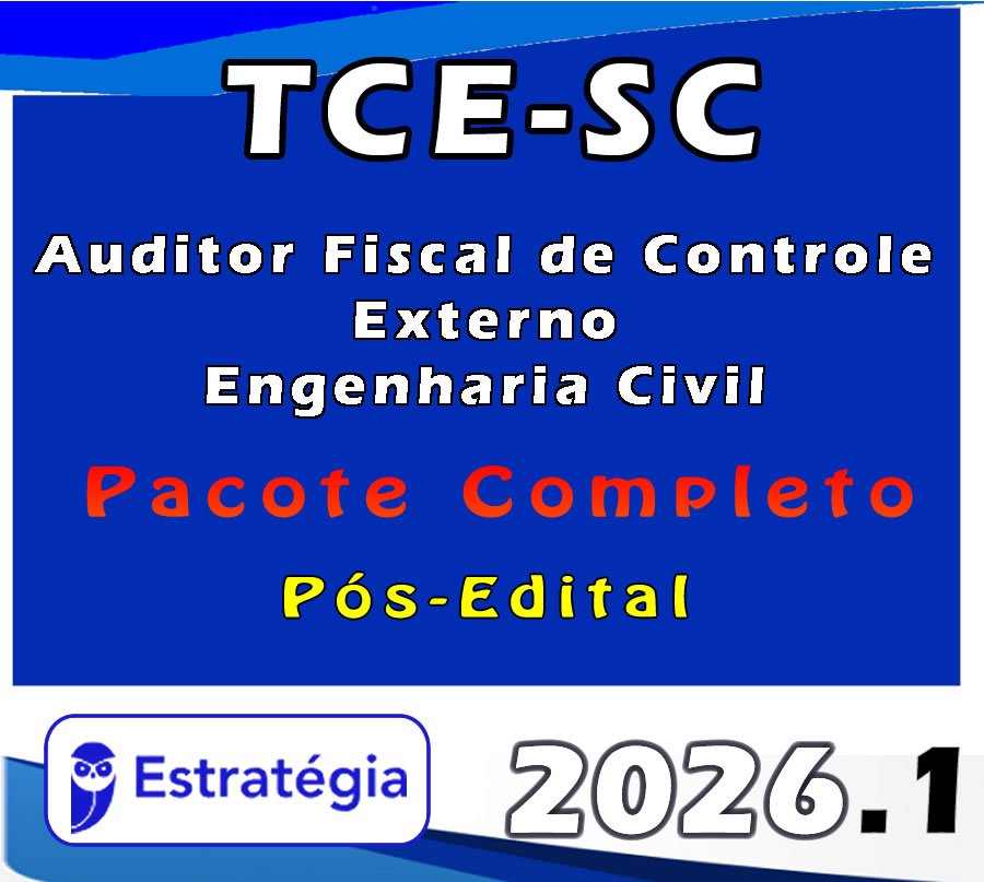TCE SC Auditor Fiscal de Controle Externo Engenharia Civil 2026