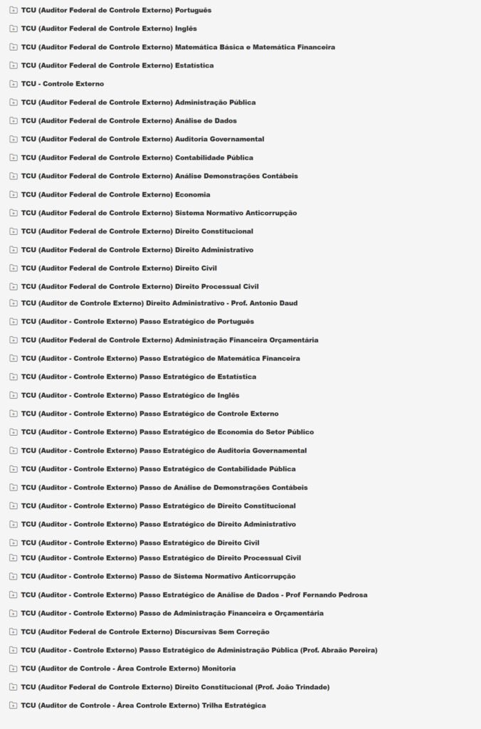 TCU (Auditor de Controle Área Controle Externo) pacotaco 2026 TCU (Auditor de Controle Área Controle Externo) pacotaco 2026