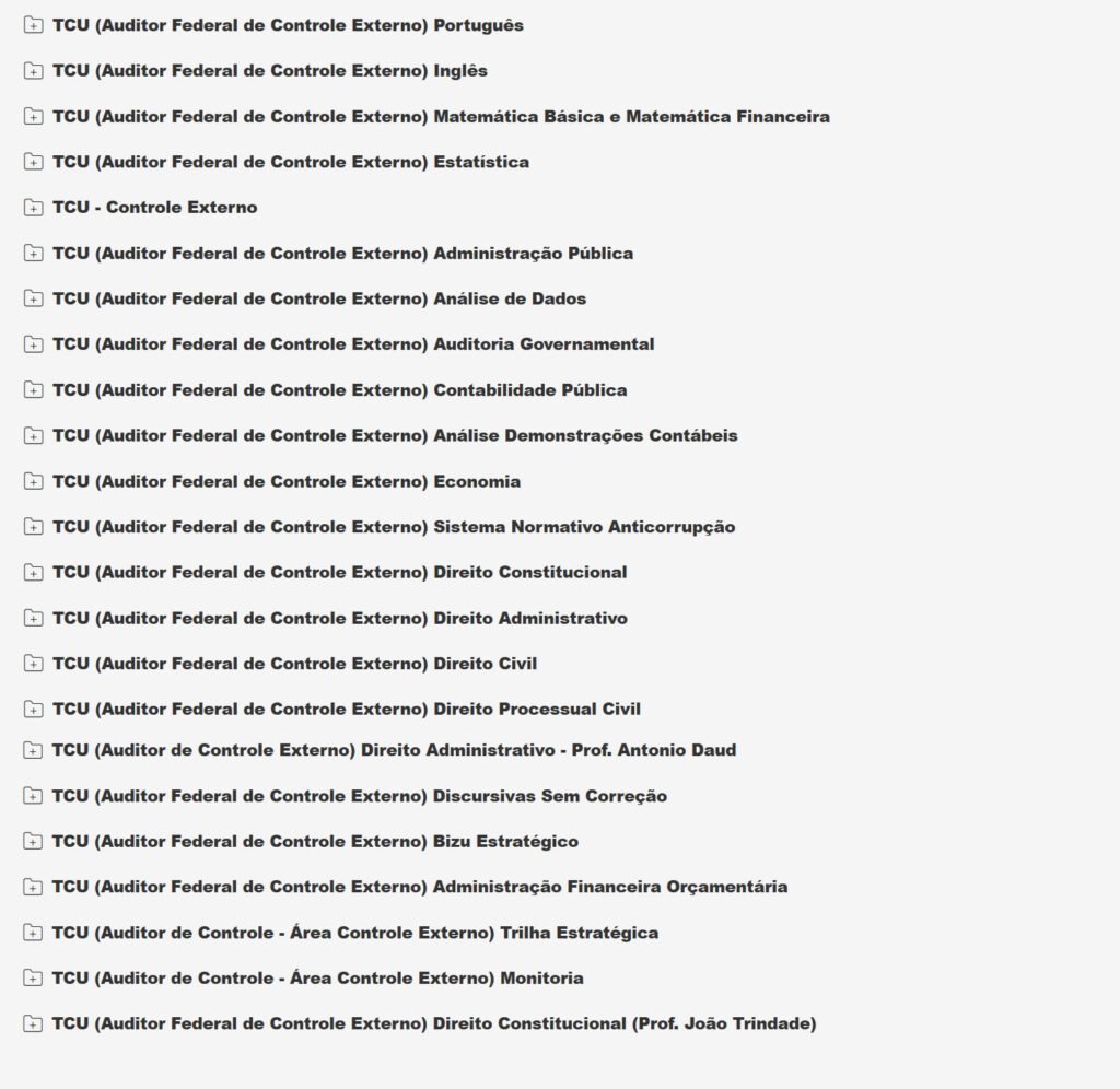 TCU (Auditor de Controle Área Controle Externo) pacote 2026 TCU (Auditor de Controle Área Controle Externo) pacote 2026