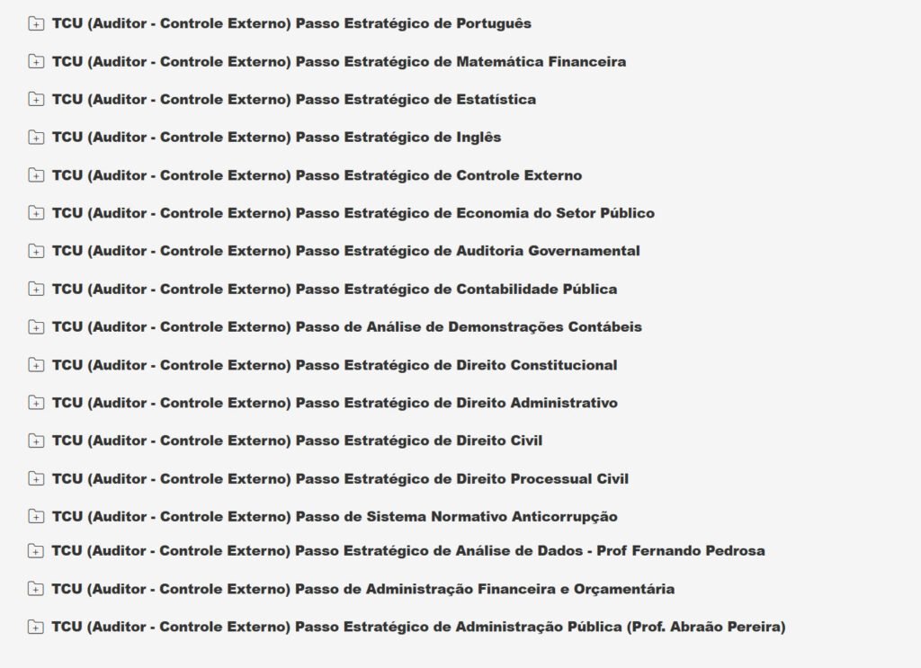 TCU (Auditor de Controle Área Controle Externo) passo 2026 TCU (Auditor de Controle Área Controle Externo) passo 2026