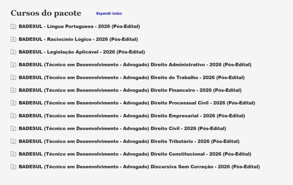 BADESUL (Técnico em Desenvolvimento Advogado) Pacote Téorico 2026 (Pós Edital) Estratégia