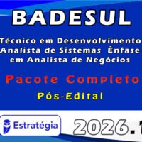 BADESUL Técnico em Desenvolvimento Analista de Sistemas Ênfase em Analista de Negócios 2026