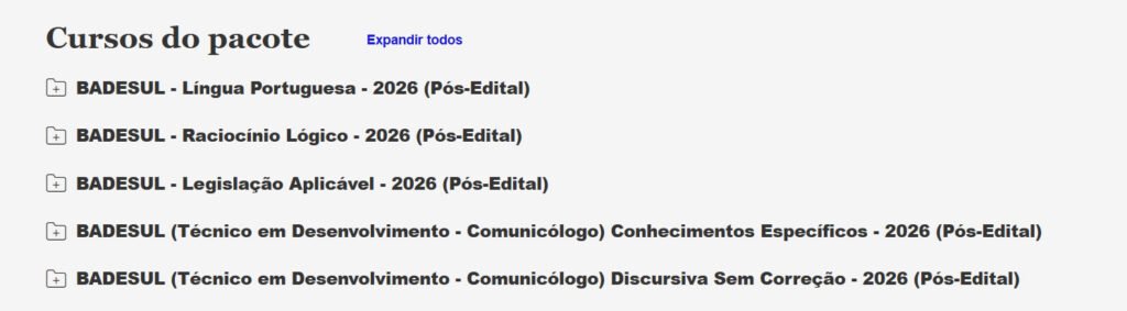 BADESUL (Técnico em Desenvolvimento Comunicólogo) Pacote Téorico 2026 (Pós Edital) Estratégia