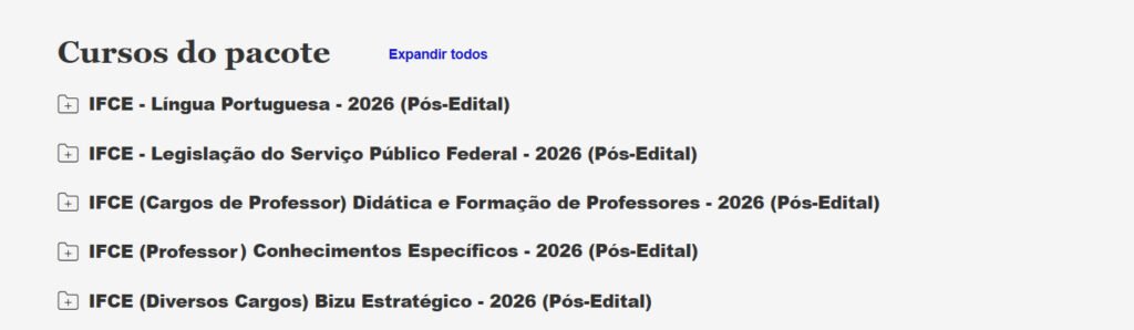 IFCE (Professor Pacote Completo 2026 (Pós Edital)