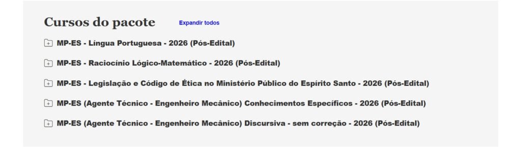 MP ES Agente Técnico Engenheiro Mecânico ,2026 MP ES Agente Técnico Engenheiro Mecânico ,2026