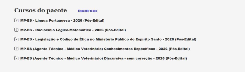 MP ES Agente Técnico Médico Veterinário Pacote 1 2026 MP ES Agente Técnico Médico Veterinário Pacote 1 2026