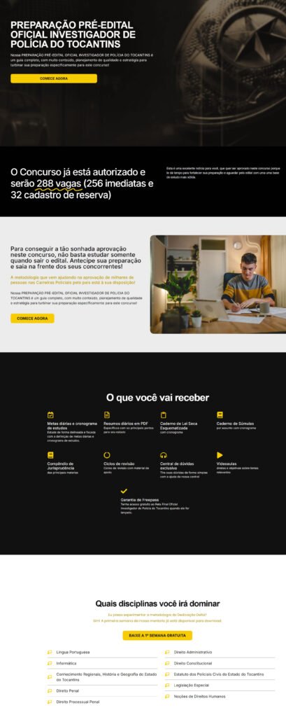 PREPARAÇÃO PRÉ EDITAL OFICIAL INVESTIGADOR DE POLÍCIA DO TOCANTINS