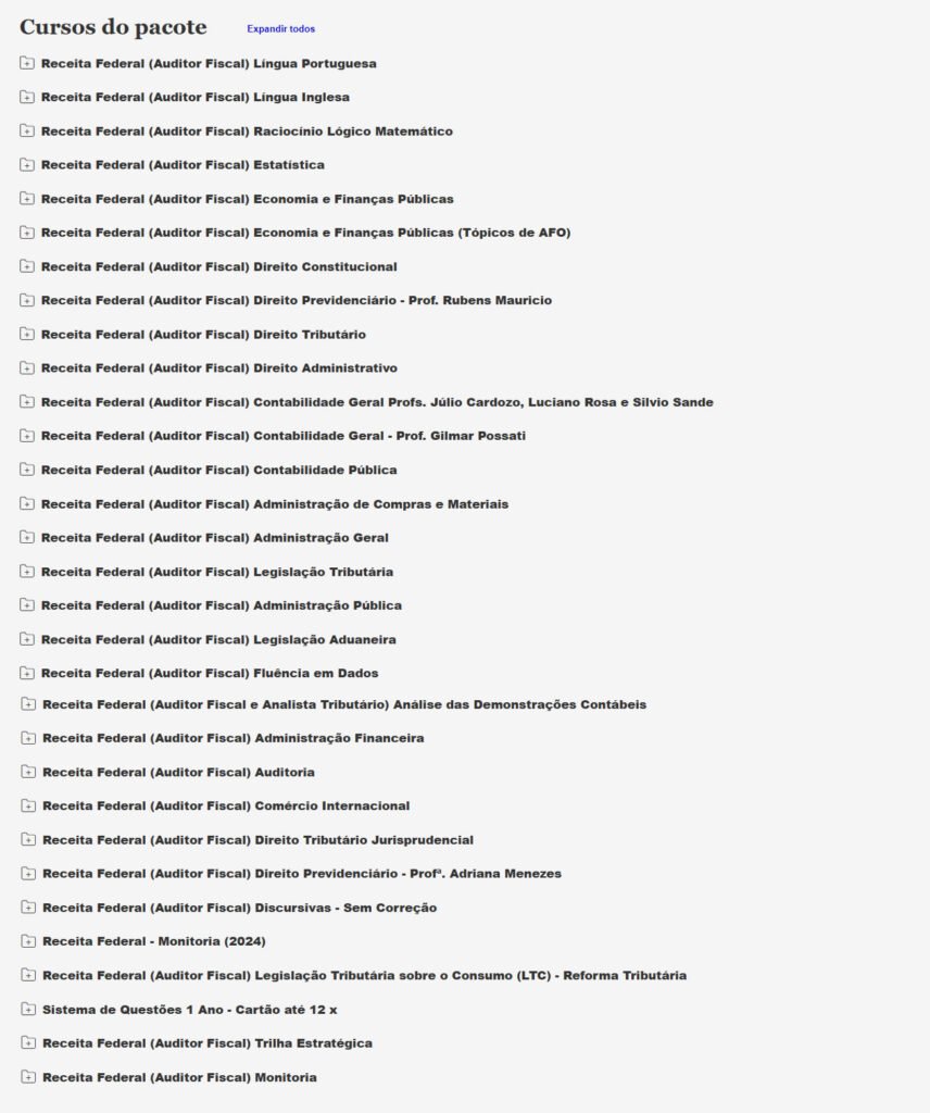 Receita Federal (Auditor Fiscal) Pacote Completo