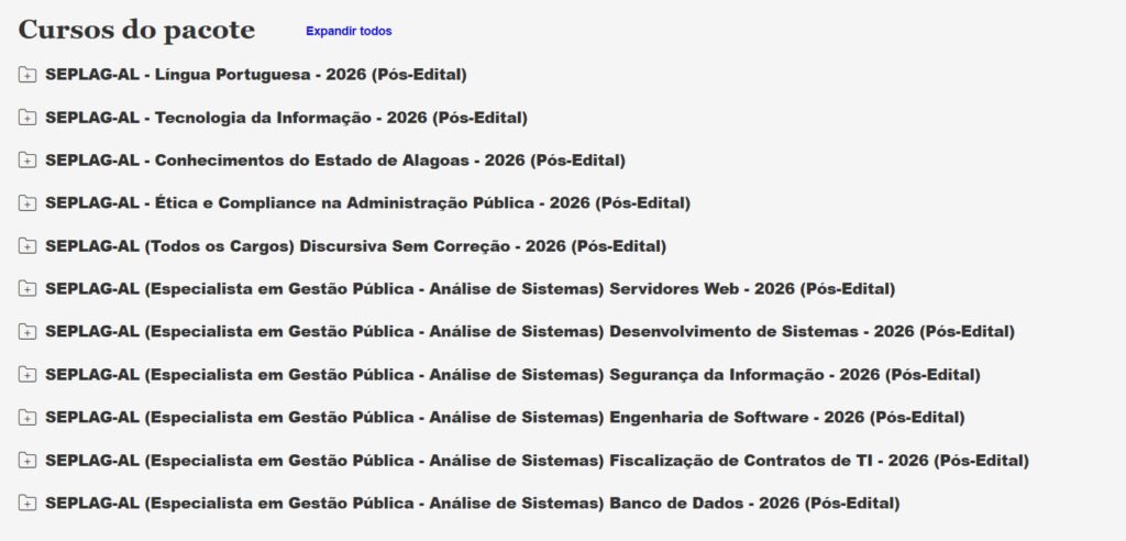 SEPLAG AL Especialista em Gestão Pública Análise de Sistemas 2026 SEPLAG AL Especialista em Gestão Pública Análise de Sistemas 2026