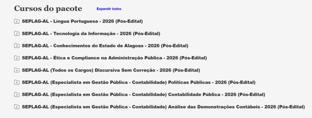 SEPLAG AL Especialista em Gestão Pública Contabilidade 2026 SEPLAG AL Especialista em Gestão Pública Contabilidade 2026