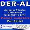 DER AL (Assessor Técnico Rodoviário Engenharia Civil) Pacote Completo 2026 Pos Edital Estrategia