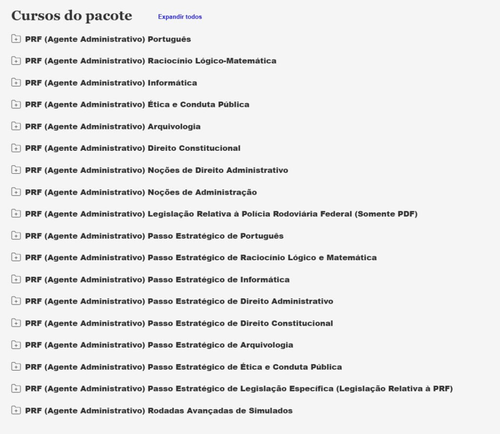 PRF (Agente Administrativo) Pacotaço Pacote Teórico + Pacote Passo Estratégico 2026 PRF (Agente Administrativo) Pacotaço Pacote Teórico + Pacote Passo Estratégico 2026