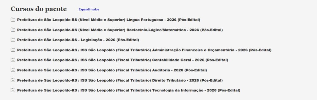 Prefeitura de Sao Leopoldo RS ISS Sao Leopoldo Fiscal Tributario Pacote 2026 Prefeitura de Sao Leopoldo RS ISS Sao Leopoldo Fiscal Tributario Pacote 2026
