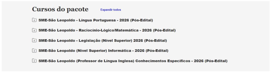 Prefeitura de São Leopoldo RS Professor de Língua Inglesa 2026 Prefeitura de São Leopoldo RS Professor de Língua Inglesa 2026