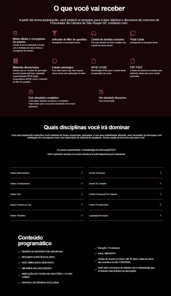 RETA FINAL PROCURADOR DA CAMÂRA MUNICIPAL DE SÃO ROQUE1 SP RETA FINAL PROCURADOR DA CAMÂRA MUNICIPAL DE SÃO ROQUE1 SP