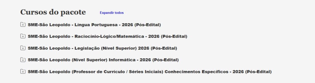 SME São Leopoldo (Professor de Currículo Séries Iniciais) Pacote 2026 (Pós Edital)