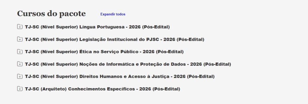 TJ SC (Arquiteto) Pacote 2026 (Pós Edital)